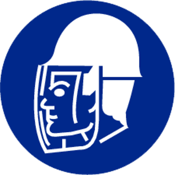 Bord gelaatsbescherming verplicht Ø300mm