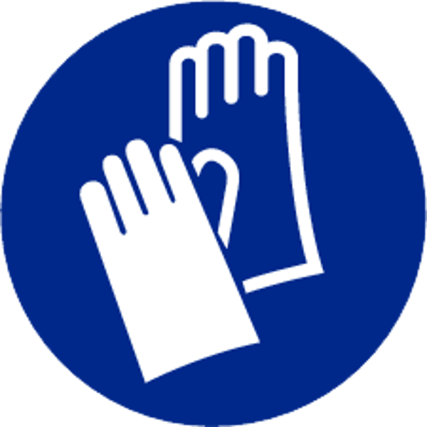 Bord handschoenen verplicht Ø90mm