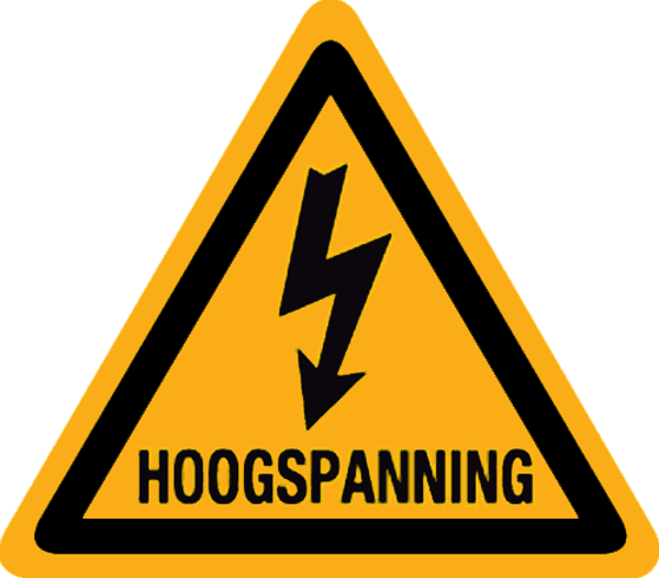 Waarschuwingspictogram bord hoogspanningsgevaar 300x300mm