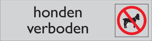 Picto honden verboden 16.5x4.5cm