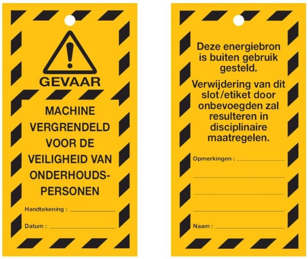 Waarschuwingstag machine vergrendeld onderhoud (NED)