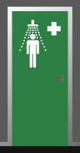 Deursticker nooddouche 60x90cm