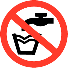 Sticker geen drinkwater Ø90mm