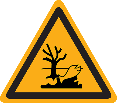 Waarschuwingspictogram bord milieu-gevaar 300x300mm
