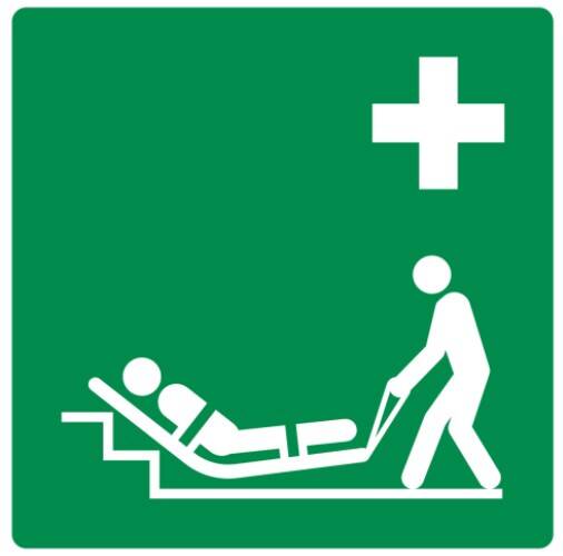 Evacuatiematras pictogram bord 20x20cm