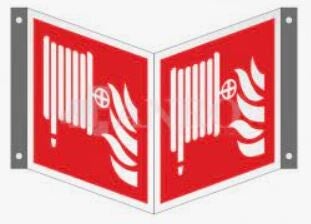 Pictogram brandslanghaspel bord panorama 20x20cm