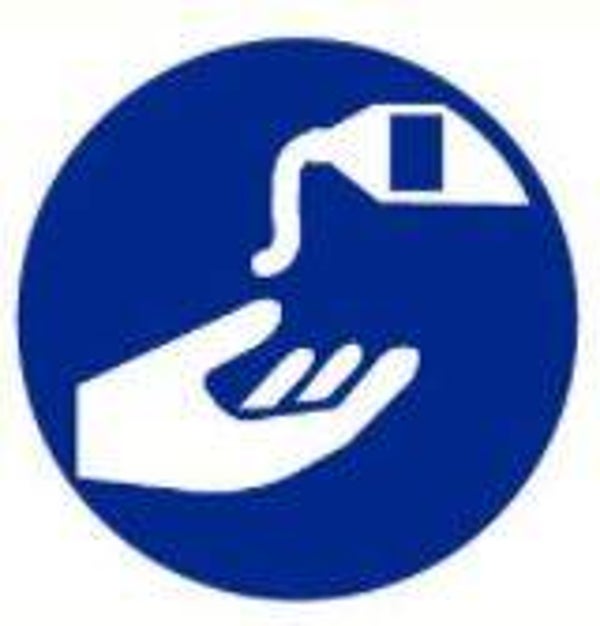 Handdesinfectie verplicht Ø20cm (sticker)
