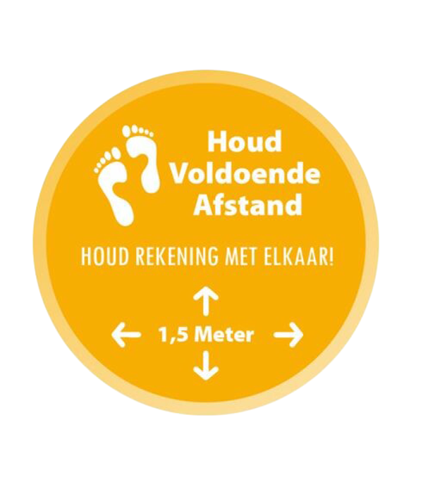 Vloersticker houdt afstand (Ø300mm)