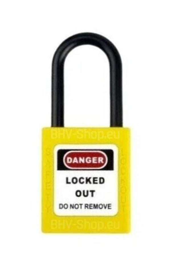 Lockout hangslot geel 38mm