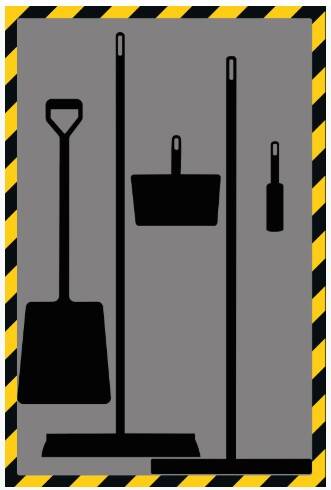 Wandbord veegmaterialen 1.20x1.80 meter