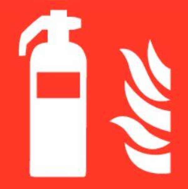 Pictogram brandblusser sticker 20x20cm