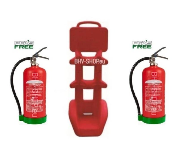 Brandblusserwagen kunststof incl. 2x 6-ltr kunststof schuim brandblussers