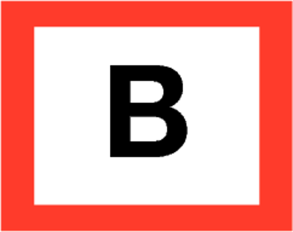 Droge blusleiding sticker 25x20cm voedingspunt bgg