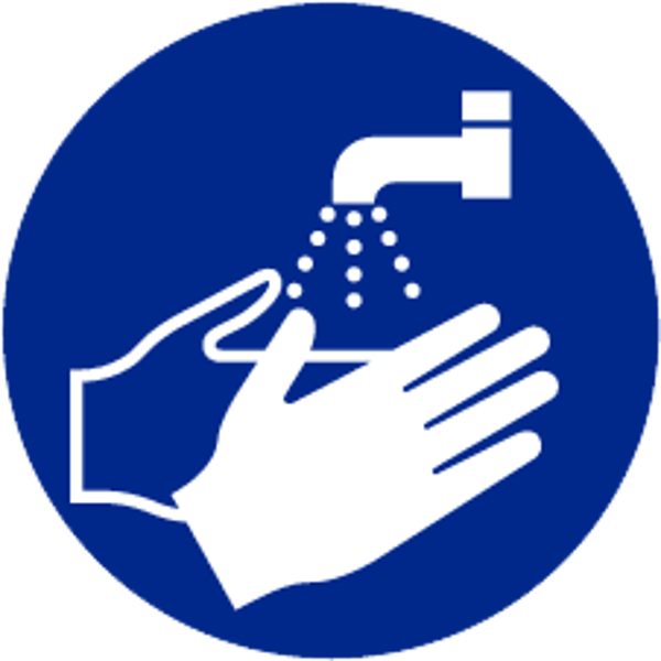 Sticker handen wassen verplicht Ø200mm