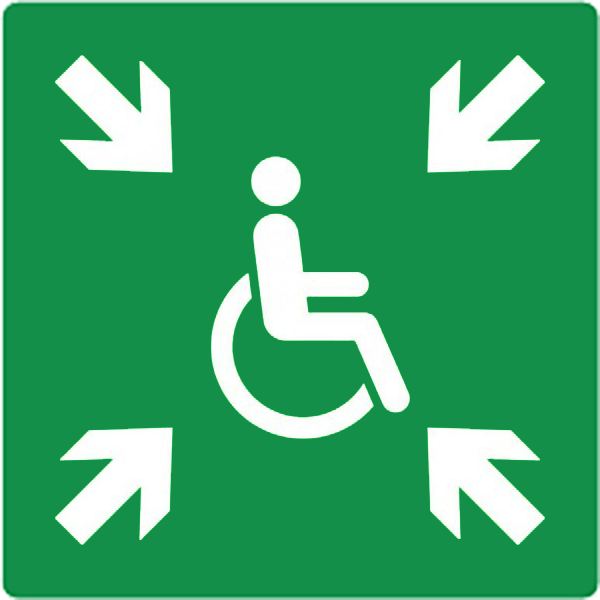 Verzamelplaats rolstoelen bord kunststof 15x15cm