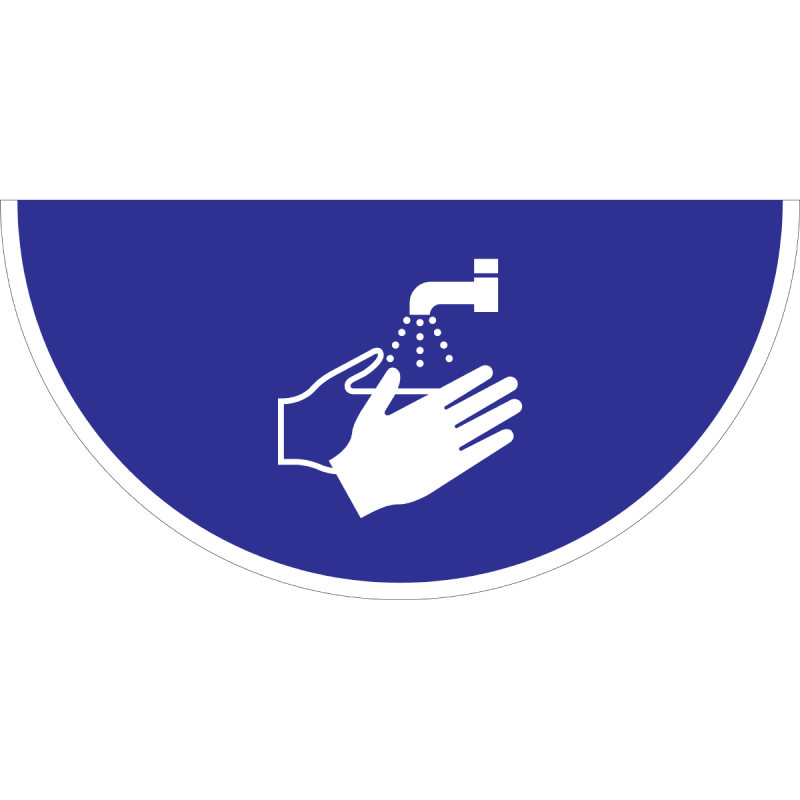 Vloersticker handen wassen verplicht 70x35cm