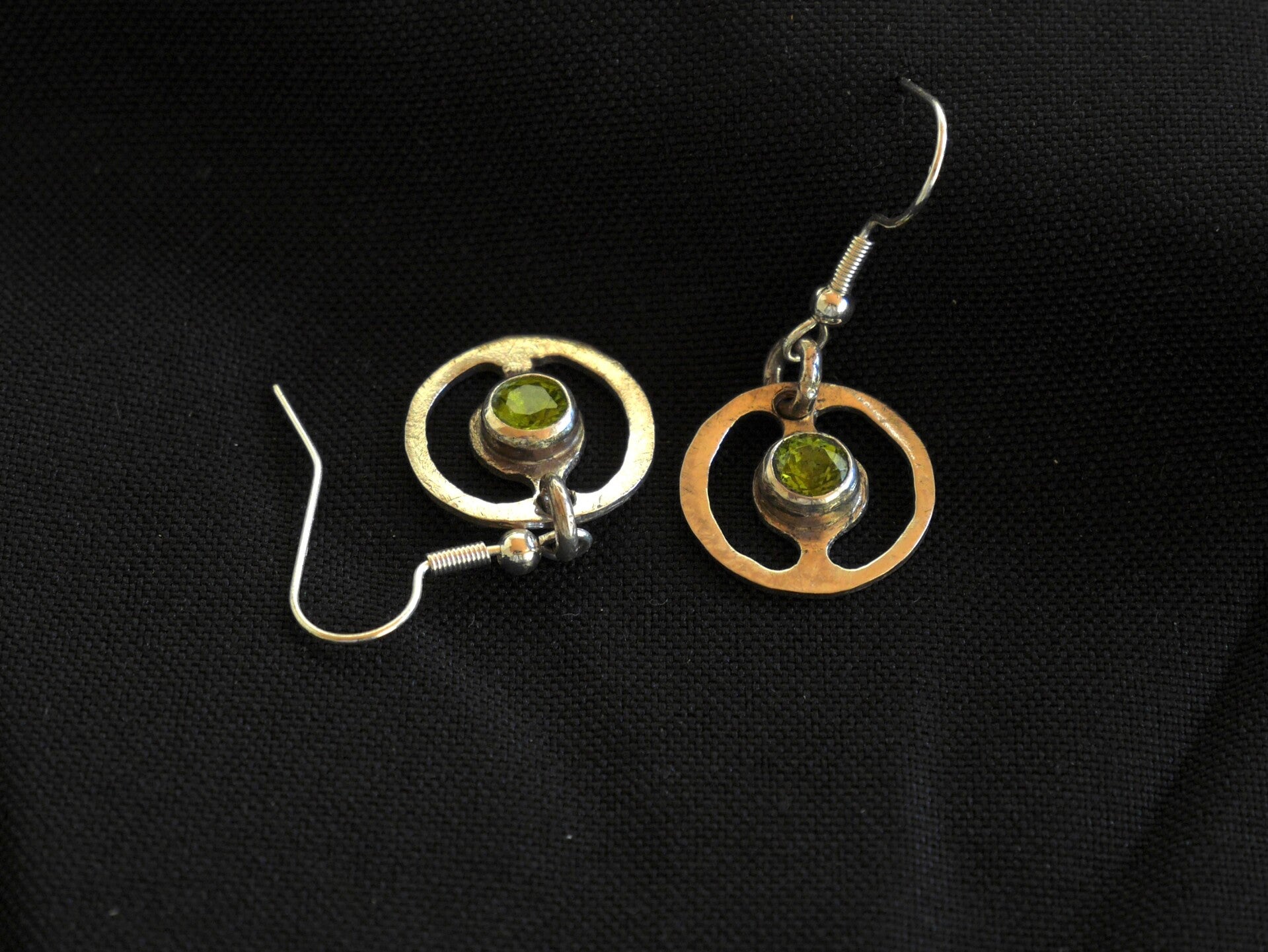 Boucles d’oreilles pendantes Péridot Ag925