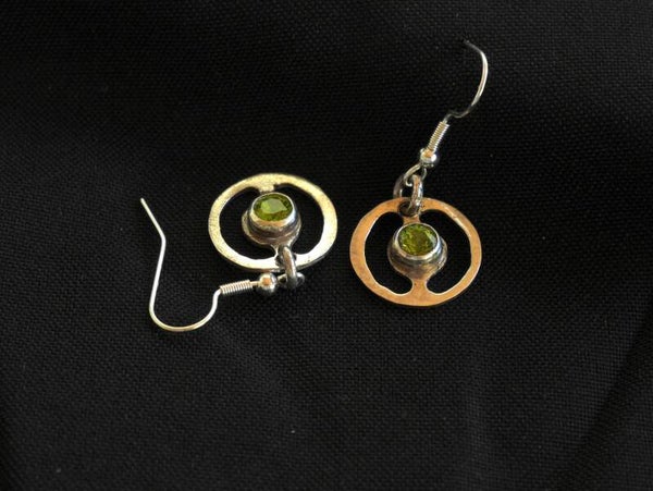 Boucles d’oreilles pendantes Péridot Ag925