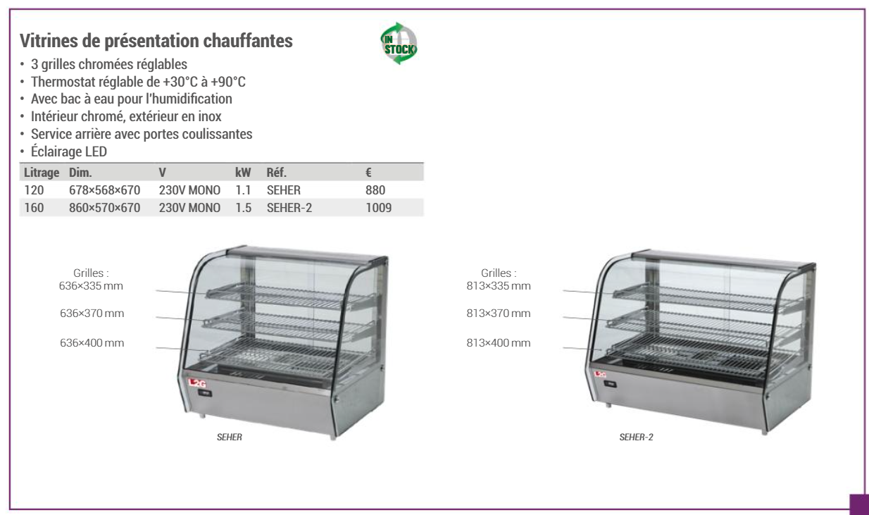 L2G / Vitrine de présentation chauffantes