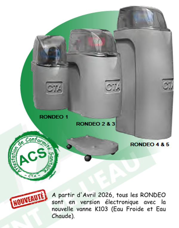 CTA / Adoucisseur RONDEO FC / Chronométrique / Eau Froide 1°C à 35°C