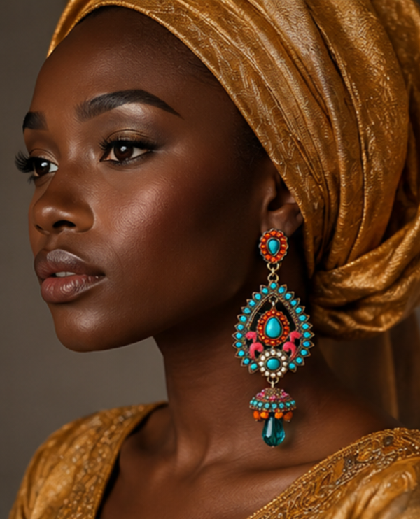Boucles d'Oreilles Paisley Multicolore