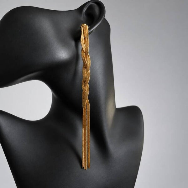 Boucles d'Oreilles Cascade Tressée