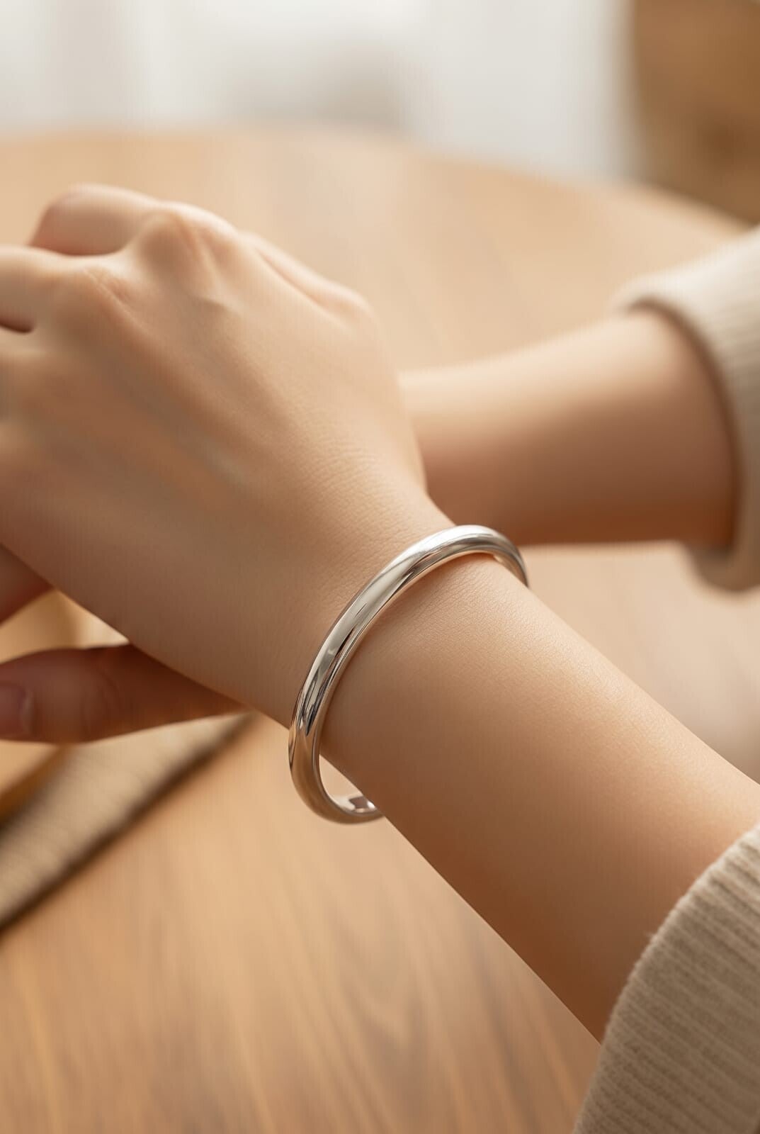 Bracelet Jonc Éden Argentée