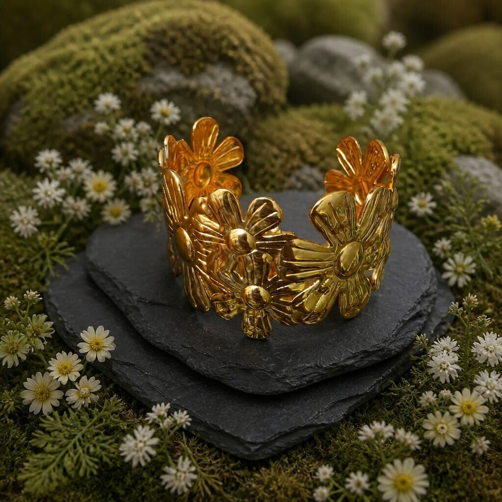 Bracelet Manchette Marguerites Riviera