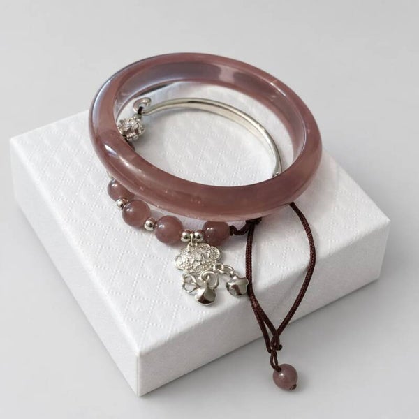 Duo de Bracelets Jonc & Perles Clochettes