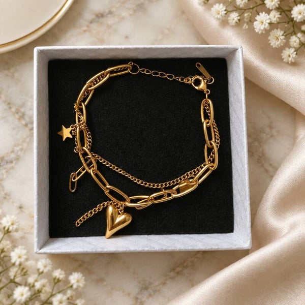 Bracelet Duo Chaînes Audacieuse