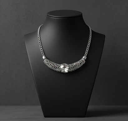Collier Jade - Ras-de-Cou Filigrane Cristal