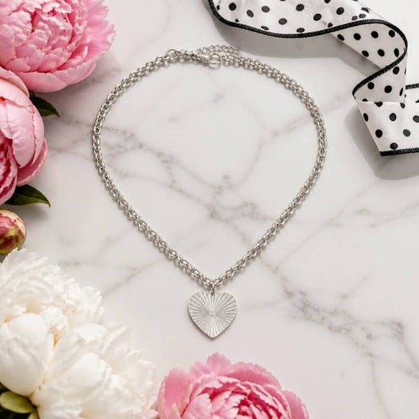 Collier Solstice Cœur Argenté