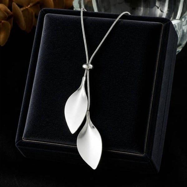 Collier Duo Feuilles Sculptées
