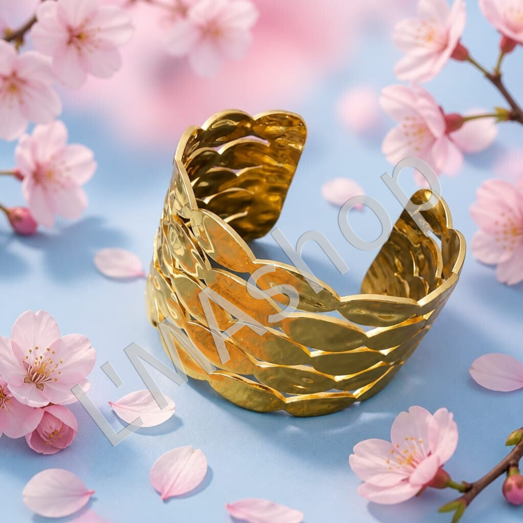 Bracelet Manchette Écailles Sculpture