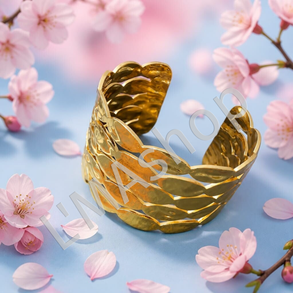 Bracelet Manchette Écailles Sculpture