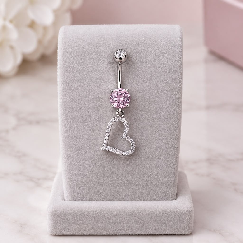 Piercing Nombril Cœur Scintillant