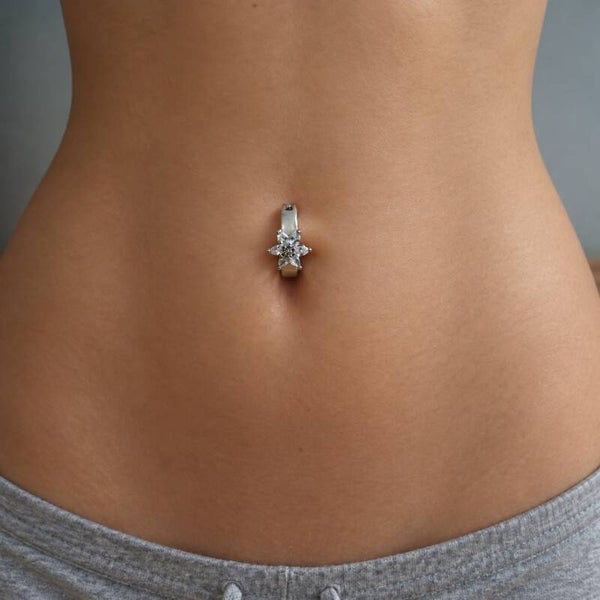 Piercing Nombril Fleur Scintillante