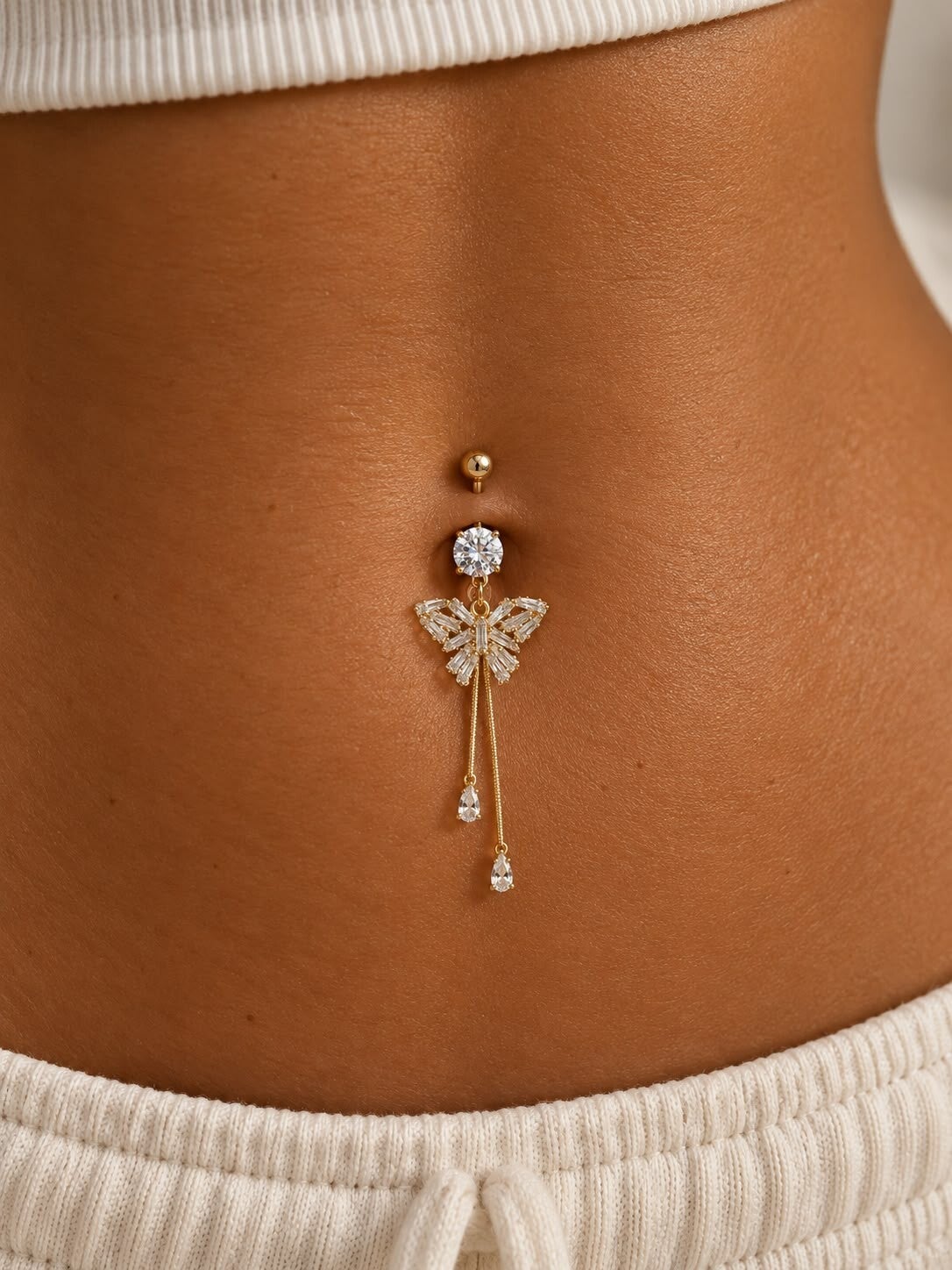 Piercing Nombril Papillon Élégance Dorée