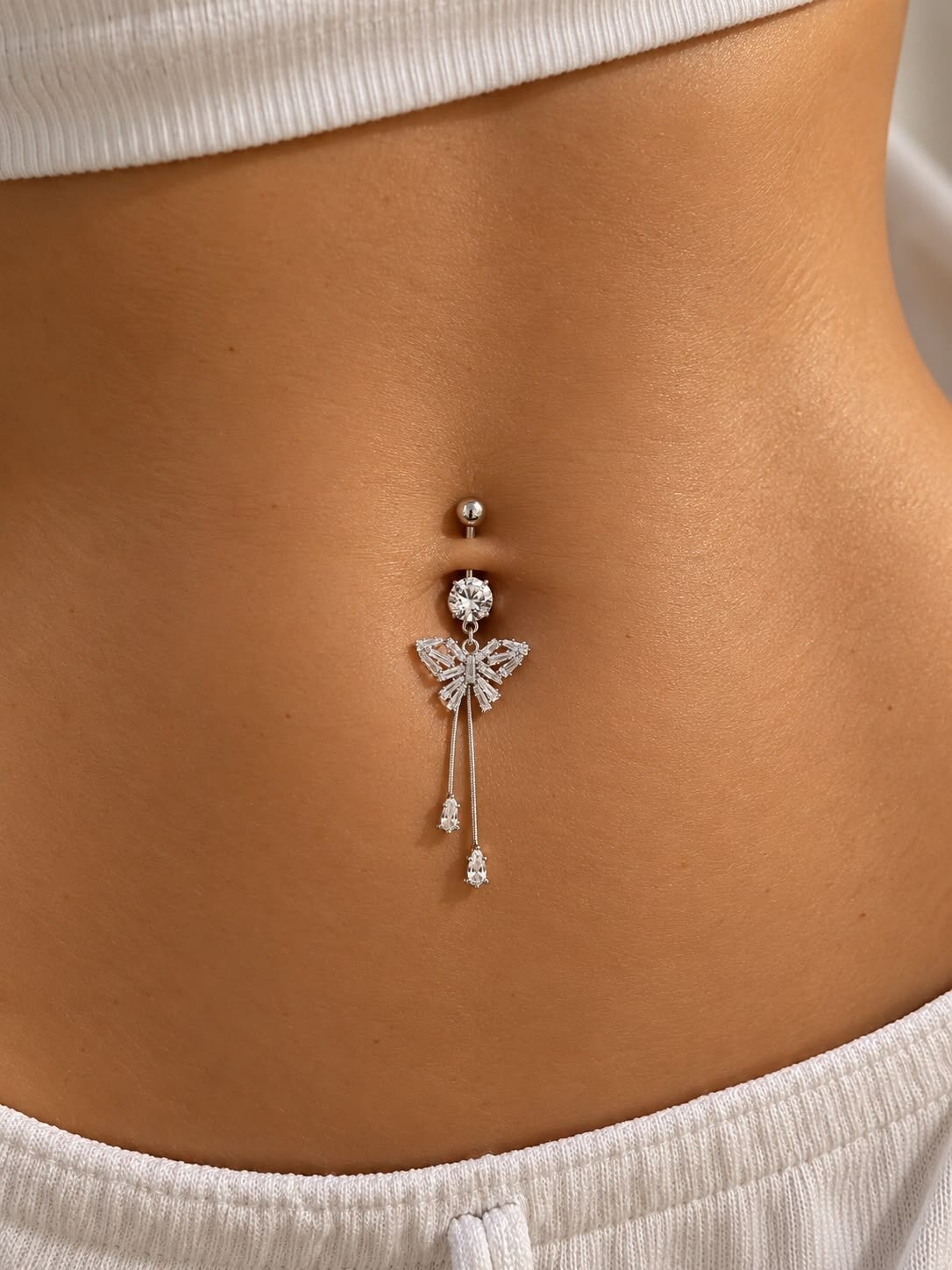 Piercing Nombril Papillon Élégance Argentée