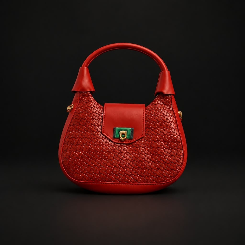 Le Sac Scarlett Tressé Rouge