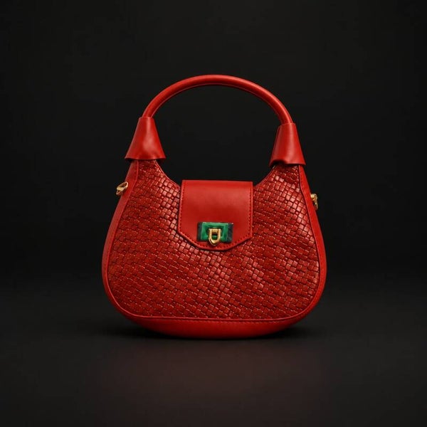 Le Sac Scarlett Tressé Rouge