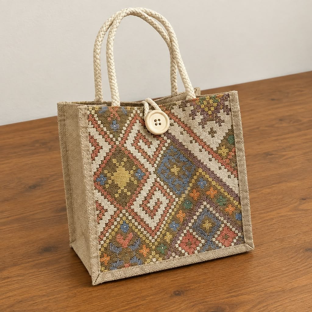 Petit sac en lin et toile