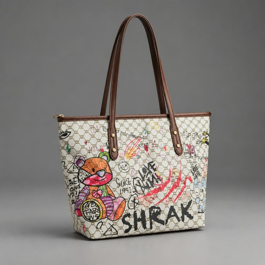 Grand Sac Graffiti Pop Art Nounours