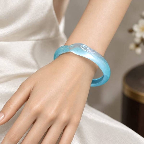 Bracelet Jonc Résine Bleu Lagon