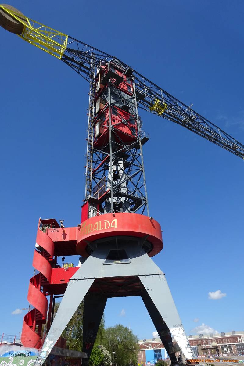 the old shipyard crane, renewed as hotel Faralda