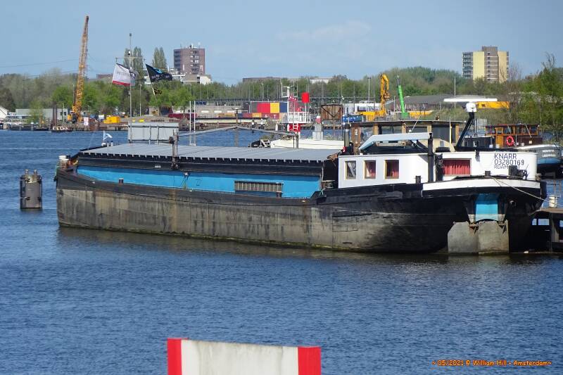 cargo vessel KNARR moored at the 'Westerkeersluis' jetty