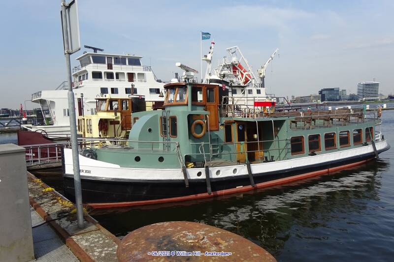 at NDSM pier, old ferries in use by historical boattrips (vaarmij.nl),  IJVEER XIII