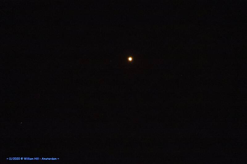There is that bright star again with the brownish-red glow, Mars 