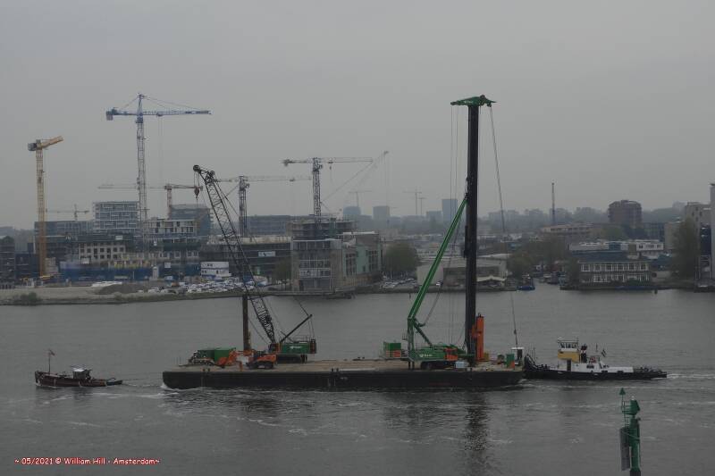 with a construction work transport