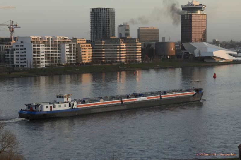 inlandtanker BLIZZARD and some smoke from the ARCADIA